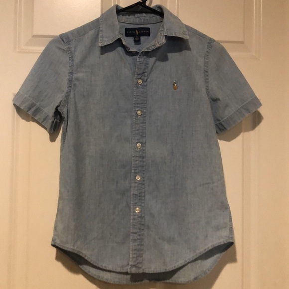Three Boys Short Sleeve Button Down with Collar 10 / 12 - Picture 4 of 8